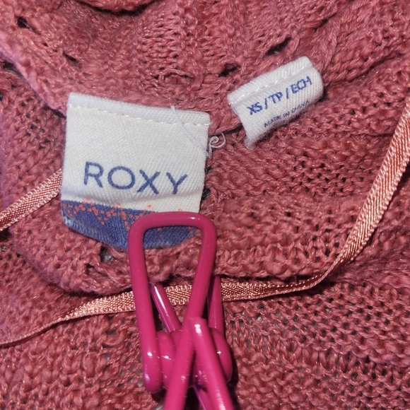 Roxy Pink Open Cardigan with Rounded Hemline XS - Picture 7 of 7